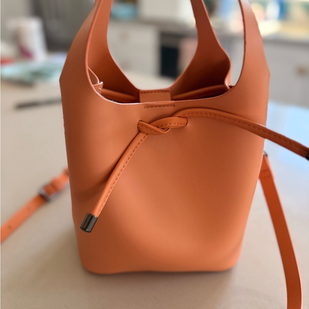 Anthropologie Mini Bucket Bag Peach